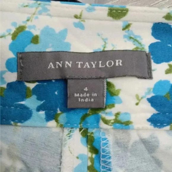 Ann Taylor Blue Floral Mini Pencil Preppy Tennis Short Skort Skirt Small 4 - Picture 5 of 5